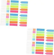 Angoily 2pcs Colored Sticky Tabs Books of Self Adhesive Reading Markers Highlight Strips for Practical Note Page Markers Eye Catching Stickers for Dyslexia Support