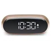 NEW Lexon Minut Mini Travel Black LCD Alarm Clock, Gold, 6cm