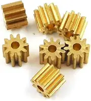 10 Pcs102A Copper Gear 0.5M 10 Teeth 2mm (1.95mm) Hole Toy Pinion Parts Metal Gears