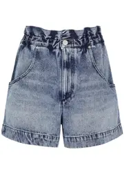 Isabel Marant Titea Paperbag Denim Shorts - Light Blue - 40 (UK12 / M) 40 (UK12 / M)