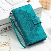Strap Zipper Leather Totem Wallet Phone Case For Vivo Y72 Y21 Y33S Y20 V21