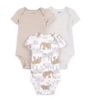 0 3 Month Carter's 3 Pc Baby Boy Romper Bodysuit Set Jungle Bear Zebra Oeko Tex