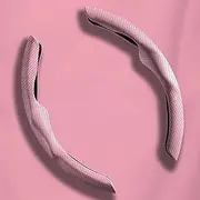 Car Steering Wheel Cover Compatible with Dacia Duster Logan MCV Sandero Nappa Leather Case Segmented Steering Wheel Protector Fits (Color : Pink, Size : Logan MCV Stepway)