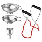 3 Pack Canning Funnels for Wide and Regular Jars, Stainless Steel Wide Mouth Fun