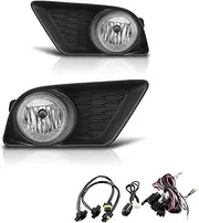 Pair Fog Light Compatible With Dodge Charger 2011-2014 Front Bumper Lamps +Wiring+Switch Kit Clear Lens Assembly