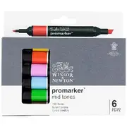Winsor & Newton ProMarkers Mid Tones 6 Pack