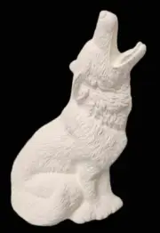 Wolf howling Ready to Paint, Unpainted Ceramic Bisque