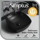 Simplus Bathroom Ceramic Basin Vanity Sink Hand Wash Bowl Above Counter 40X40CM