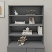 Top for Highboard HAMAR Dark Grey 90x30x100cm Solid Wood Pine Dining Storage