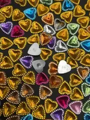 165 pcs Mixed Color Heart Acrylic Flatback Rhinestones 12mm
