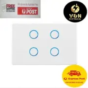 DETA White Grid Connect Smart Quad Gang Touch Light Switch
