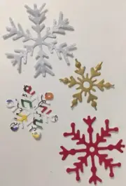 SNOWFLAKE QUAD Die-Cuts(8pc) Christmas•Holiday•Winter•Cold•Snowman •Outside•Ice