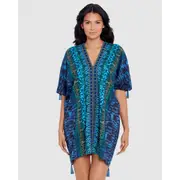 Miraclesuit Swim Alhambra Printed Cotton Caftan Beach Coverup