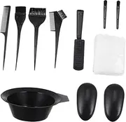 MOTHNUR 11pcs Professional Hair Dyeing Tool Set Stirrer Bowls Comb and Ear Caps for Use for Hair Coloring and Highlighting Neat Application