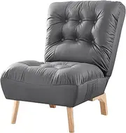 LEVEDE Accent Recliner Chair Convertible, Leathaire Sofa Lounge with 5 Adjustable Backrest Positions, Single Leisure Sofa Couch Chair, Home Office Furniture, Load Up to 130kg (Dark Grey)