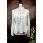St Roche Ruffle Lace Embroidered Flores Top White Size 4
