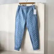 Athleta Apres Ski Jogger, Heron Blue Winter Pants Womens Sz 10 QUILTED New