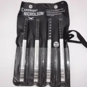 CRESCENT NICHOLSON T33024 Thread Restoring File Set, 4 pcs. with Roll Up Pouch