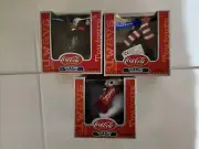 Set Of 3 Coca Cola Trim A Tree Collection Contour Bottle Christmas Ornaments