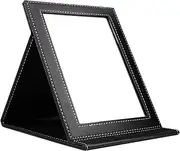 DUcare Makeup Mirror, Portable PU Folding Vanity Mirror with Standing, Desk Mirror for Travel Office Beauty Gift, Large