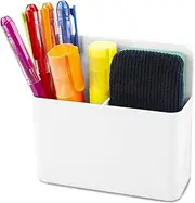 VieFantaisie Magnetic Dry Erase Marker Holder, Magnetic Pen Marker Holder for Whiteboard, Fridge, Locker Accessories, Classroom, Office, Home, Magnet Pen Cup,1 Pack, White