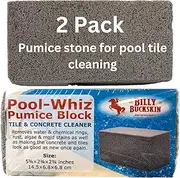 Pool-Whiz Pumice Block, Pool Tile & Concrete Cleaner, Pumice Stone for Cleaning Spas, Water Features, Pools & Bathroom Floors, Cleaning Block for Rust & Stains Build Up by Billy Buckskin Co. Pack of 2