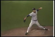 Pitcher Kenny Rogers New York Yankees throws the ball at a champio- Old Photo