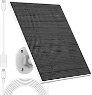 Solar Panel for Eufy Outdoor Camera - 5W Charger Compatible With Eufycam, Continuous Power Supply, 9.8ft Charging Cable, IP65 Waterproof, Adjustable Wall Mount