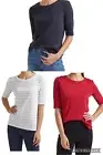 NWT Saba Ladies Organic Cotton Tshirt, Super Soft 3/4 Sleeve T Shirt #54420