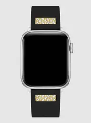 GUESS Men's Black Frontier Silicone Stone Apple Watch Strap