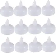 STOBAZA 24pcs Floating Tealights Battery Operated Flameless Candle Lights for Home Decoration for Events and Outdoor Use with Yellow Light
