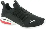 Unisex-Child Axelion Mesh Running Shoe, Puma Black-puma Silver-high Risk Red, 6 Big Kid