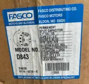 Fasco Motor Perm. Split Capacitor Model D843 HP 1/4-1/5 208/230V RPM 1075-870