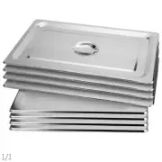 SOGA 4X Stainless Steel 1/1 Gastronorm GN Pan Full Size 2cm Deep Tray w/ Lid