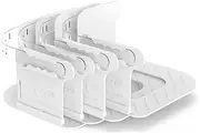 Bed Sheet Holders - 4pcs Lock Strip Clips, Detachable Straps Keep Fitted Sheets Tight for All Mattress Sizes, Easy Install (White)