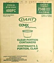 Dart 4oz Portion Cups 400PC 2500 CT Case