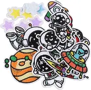 jojofuny 22Pcs Astronaut Embroidered Applique Stickers for Clothing Decor Creative DIY Patches for Bags and Crafts Durable and Embroidery Kit