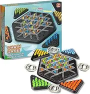 Chain Triangle Game, Interactive Peg Game Triangle Chess Board Game for Adult Family Party, Brain Teaser Strategy Game, Chain Chess Desktop Puzzle Game Chain Triangle Chess Game