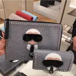 《二手》 FENDI LOVE KARL CLUTCH 老佛爺 卯釘 8M0370 手拿包