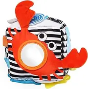 Busy Cube Educational Sensory Toys, 5.5x5.5 Stuffed Animal Activity Cube, Develops Basic Life Skills for 6 Month Old Babies