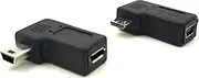 Duttek 90 Degree Micro USB to Mini USB Combo Adapter, Right Angle Mini USB Male to Micro USB Female Adapter Easy to Carry 1 Pack