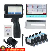 600DPI 12.7MM/0.5" Handheld Inkjet Printer Portable 25 Languages+5 Ink boxes