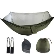 GGP Dark Green Automatic Pop Up Mosquito Net Hammock 200Kg Load Capacity, Lightweight Outdoor Camping Gear With Quick Setup And Durable Design