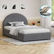 ALFORDSON Bed Frame King Single Gas Lift Base With Storage Grey Fabric HOWELL