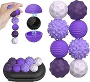 Pack of 8 Magnetic Fidget Toys, Magnetic Sensory Balls, Anti-Stress Toy Made of Silicone, Stress Ball, Silicone Fidget Balls, Magnetic Game for Anxiety, Stress Relief, Haptic Decompression (Purple)