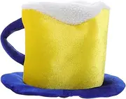 COLLBATH Costume Party Must-have: Plush Beer Mug Hat Photo Booth Prop Comfortable for Halloween Oktoberfest