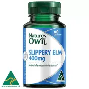 2 x Nature's Own SLIPPERY ELM 400MG 60 capsules digestion *BULK BUY Natures Own