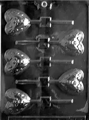 HEART WITH CHERUB LOLLY V128 mold Chocolate Candy soap making valentine