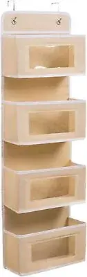 Ruiqas 4-Shelf Over The Door Organizer Hanging Storage with Medium, Khaki