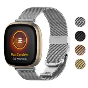 StrapsCo Stainless Steel Mesh Watch Band Strap for Fitbit Versa 3